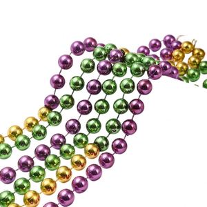 Collar de cuentas de plástico con medallón impreso con logotipo personalizado para decoraciones de fiesta de Mardi Gras - Product Image 2