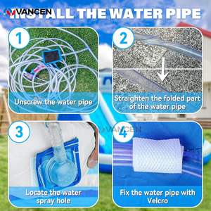 Parc aquatique gonflable double avec toboggan, <span class=keywords><strong>piscine</strong></span> à jets d'eau et mur d'escalade, structure aquatique gonflable Oxford avec souffleur <span class=keywords><strong>pour</strong></span> le plaisir familial - Product Image 5