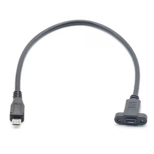 Custom Male to Female Screw Panel Mount <strong>Micro</strong> <strong>B</strong> <strong>USB</strong> Data Extension Cable - Product Image 4