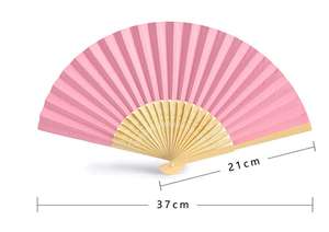 Abanico de Bambú Personalizado de 21 cm para Mujer, Pintado a Mano con Seda, Arte Nupcial con Estilos Tradicionales de Flores y Ángeles, Palabras Grabadas y Música - Product Image 6