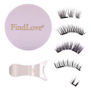 FindLove - Kit de Pestañas Magnéticas 3D Reutilizables Hechas a Mano, Pestañas Postizas de Pelo Sintético de 0.07 mm de Grosor, Gran Venta - Product Image 1