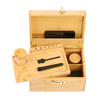 Luxe Grand Naturel Logo Personnalisé Bambou Bois Fumeurs Accessoires Coulissant Plateau Roulant Verrouillage Intelligent Organisateur De Stockage Boîte De Rangement