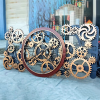 Horloge à engrenages industrielle rétro américaine vintage en fer forgé, artisanat steampunk, engrenage mécanique 3D rotatif, fait main, personnalisable pour la maison