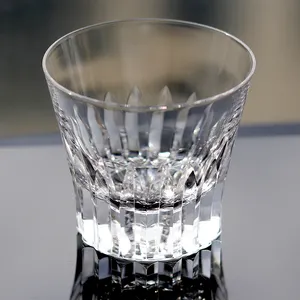 250 ml handgeschnittene bechse Tiara Kristallglas Whiskey-Becher bleifreies Kristallglas Cocktail-Becher erweiterte Silhouette