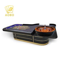 Table de roulette de casino personnalisée pour roue de roulette de 32 pouces, table de roulette professionnelle en bois massif