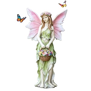 Estatua de Hada de Jardín Personalizada, Cesta de Flores de Resina, Decoración de Mariposas para Jardín, Patio, Césped, Arte, Manualidades, Adorno - Product Image 1