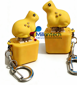 Millantech Frog - Llavero LED con Sonido, Juguete Antiestrés de Plástico Ecológico con Forma de Rana, Botón de Descompresión, Colgante Electrónico - Product Image 2