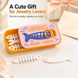 Portable Fish Shape Jewelry Box Travel Jewelry Organizer Case Velvet Lined <b>Storage</b> Holder for <b>Rings</b> Earrings Bracelets - Product Image 4