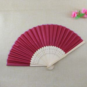 Wholesale Custom Personalized Large Wedding Nylon Folding Hand Fan Painted Flower Style for Promotional Use - Product Image 3