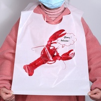 Homard, crabe, fruits de mer, imprimé sur mesure, bavoirs de restaurant en plastique jetables pour adultes