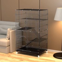 Nouveau produit en gros luxe trois couches pliable moderne chat Villa espace libre métal chat Cage cadre d'escalade solide motif chat