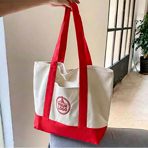 Vente en gros Sac fourre-tout Sac à provisions écologique 12oz pas cher Sac fourre-tout en toile coton réutilisable imprimé avec logo personnalisé - Product Image 2