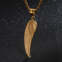 Pendentif Aile Unique Personnalisé en Acier Inoxydable Plaqué Or pour Hommes, Sans Nickel, pour la Fabrication de Bijoux