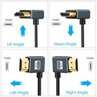 Câble flexible 4K pour usine, à angle droit 90 degrés, ultra-mince, gaine PVC, blindage combiné, 3D 60Hz, en stock