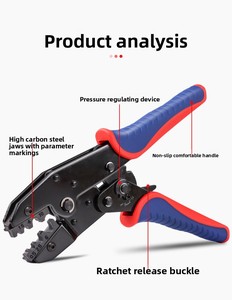 Special Manual <b>Wire</b> Clamp Insulated Spring Crimping Pliers Flag Type 4.8/6.3 Bare Terminal High Carbon Steel <b>Soft</b> Grip Plastic H - Product Image 3