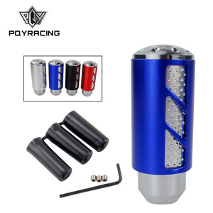Poyracing Pommeau de levier de vitesse manuel en aluminium bleu ergonomique pour voitures modifiées - Product Image 1