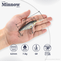 ODS Deep Diver Minnow Leurres de pêche ABS Appâts de pêche durs Appâts à manivelle pour eau douce et eau salée