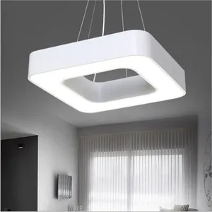 Lâmpada LED quadrada de luz suspensa de LED sólida oca montada em superfície simples e moderna