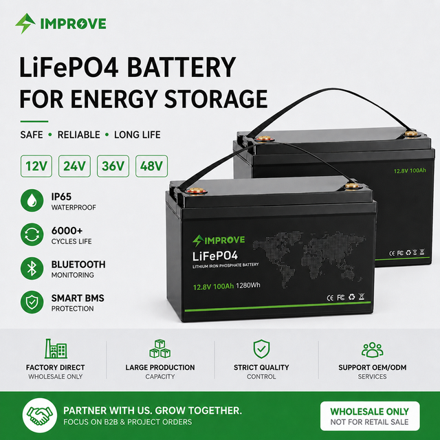 12V LiFePO4 24V 48V 300Ah 100Ah 120Ah 200Ah Lithium Ion Batteries for Solar Energy off Grid Backup RV Boat Camper Grade a Cells