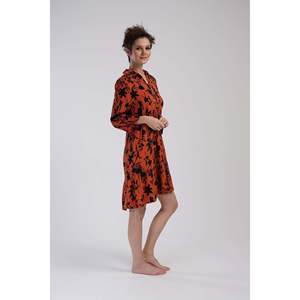 Vienetta KADIN BELMANDO GOMLEK YAKA DOUBLE 7/8 KOL BELI BUZGULU FIRFIRLI TUNIK-NARANJA - Product Image 4