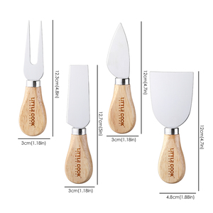 4 pezzi Design moderno Mini acciaio inox coltello per formaggio con manico in legno per la crema di salumi - Product Image 2