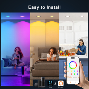 Dusktec kết nối siêu mỏng LED Đèn trần ánh sáng <span class=keywords><strong>5</strong></span> inch 6 inch RGB LED xuống đèn thông minh LED downlights - Product Image 2