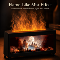 Diffuseur d'arômes cheminée LED Château Forêt, humidificateur 24V 14W, générateur de brume, minuterie 2-8 heures, faible bruit, en résine
