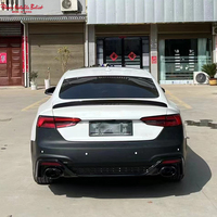 Pare-chocs arrière style RS5 pour Audi A5 S5 B9 2017-2019, mise à niveau vers l'apparence B9.5, kit carrosserie arrière avec diffuseur noir brillant et embouts d'échappement