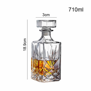 Botella de Vidrio Cuadrada Transparente de 710 ml para Vino, <span class=keywords><strong>Vodka</strong></span>, Whisky, Sake, con Tapón de Corcho y Estampado en Caliente, para Vino y Jugos - Product Image 4