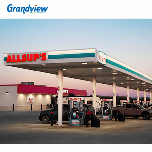 Structure métallique en acier pour auvent de station-service avec éclairage LED et pompe à carburant - Product Image 6