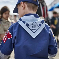 Maßgefertigte Großhandels-Scout-Halstücher mit Besticktem Logo, Dreieckiges Bandana, Baumwoll-Uniformschal für Jugendliche