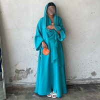 Vêtements islamiques pour le Ramadan, Dubai, turquoise, élégant, personnalisé, pour la prière et l'Aïd, Abaya musulmane pour femme