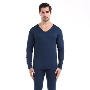 Intimo termico per uomo Long John Set per la stagione fredda Mens 2 pezzi Top e pantaloni a maniche lunghe in pile foderato strato di Base Thermals