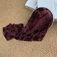 Serre-tête en tissu floqué rose bordeaux avec perles, style gothique sombre, accessoires pour cheveux pour séance photo d'Halloween, vente en gros