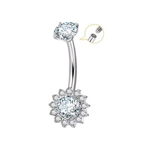 Anello da <span class=keywords><strong>ombelico</strong></span> in titanio con zirconi per bambini, personalizzato, alla moda, gioielli <span class=keywords><strong>piercing</strong></span>, fornitore di fabbrica - Product Image 6