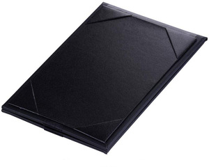 Tente de table en cuir Porte-menu en cuir Panneau d'affichage Couvertures de menu noires pour cafés, bars ou restaurants pour menus de 5*7 pouces - Product Image 5