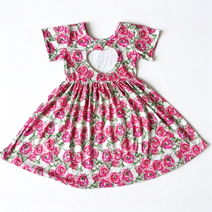 Robe pour fillette en soie de lait imprimée OEM ODM, à volants, sans manches ou à manches courtes, pour tout-petits - Product Image 5