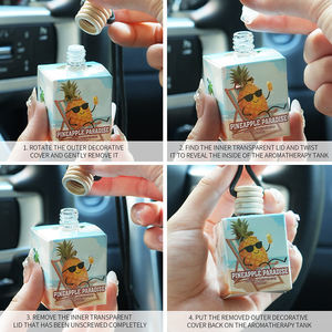 Ambientador colgante para coche con aroma a fresa, botella de vidrio de 8ml, difusor de aceite esencial para coche, accesorio de aromaterapia líquida con cuerda - Product Image 4