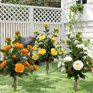 Cross-border Artificial Flowers Bionic Tea Camellia Rose <b>Tree</b> Indoor Floor Ornament Wedding Roses Bouquet Wedding - Product Image 4