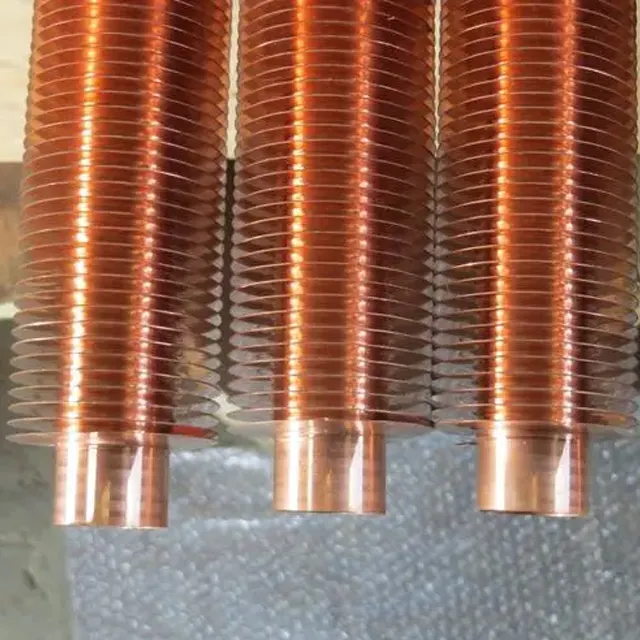 High performance condenser fin tube finned tube oil cooler extruded copper spiral fin tube