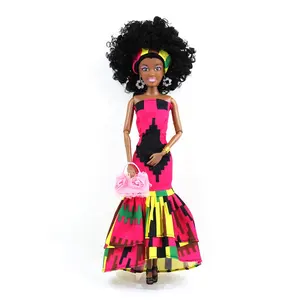 Hot selling Wholesale 12.5 inch fashion girl toy silicone black african dolls for sale