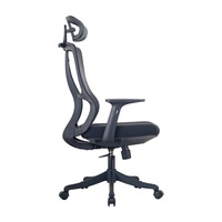 Chaise de bureau ergonomique confortable en maille avec soutien lombaire, chaise de gaming pivotante à dossier haut et appui-tête, chaise de personnel réglable en hauteur