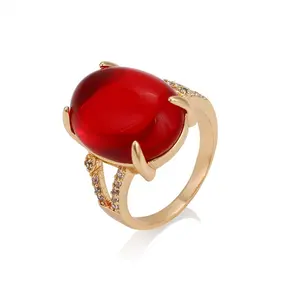 14772 Xuping jewelry elegant luxury inlaid red diamond 18K gold environmental protection copper ring