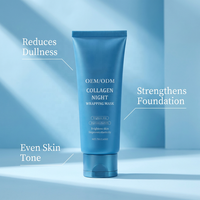 Siap Kirim Grosir Paket Biru Kolagen Masker Malam Anti Penuaan Melembapkan Perawatan Kulit Wajah Produk Kecantikan Tidur