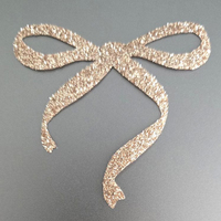 Patchs thermocollants personnalisés en gros avec nœuds brodés à paillettes et sequins scintillants pour vêtements