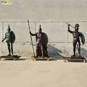 YOUFINE Statua Scultura in Bronzo di Guerrieri Spartani e Gladiatori per Giardino, Parco, Esterni, Stile Greco - Product Image 3