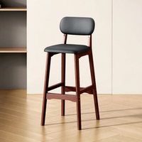 Tabourets de bar modernes à hauteur de comptoir avec pieds en bois de caoutchouc, dossier ergonomique, tabouret robuste pour bar à domicile, salon, atelier