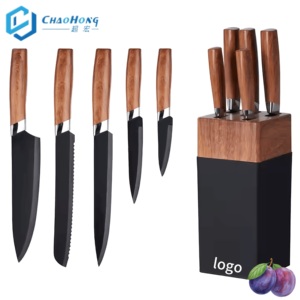 Ensemble <span class=keywords><strong>de</strong></span> 7 <span class=keywords><strong>couteaux</strong></span> <span class=keywords><strong>de</strong></span> <span class=keywords><strong>cuisine</strong></span> haut <span class=keywords><strong>de</strong></span> gamme en acier inoxydable avec bloc, couteau <span class=keywords><strong>de</strong></span> chef super tranchant personnalisé et éplucheur en plastique PP - Product Image 1