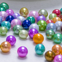 Perles d'eau douce naturelles colorées rondes teintées Muses Jewels, 6-8mm, authentiques, en vrac, Perlas Para Bisuteria Por Mayor, vente flash