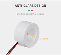 Mini spot encastré, angle de faisceau de 80 degrés, anti-éblouissement, mini éclairage LED rond pour armoire, 3000K blanc chaud